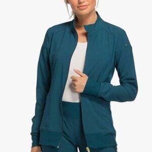 iflex Cherokee Uniforms Zip Nurse Scrub Jacket Women Caribbean Blue  - Size L